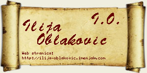 Ilija Oblaković vizit kartica